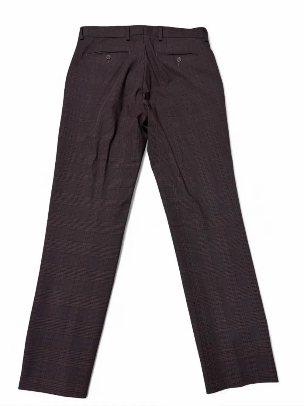 Calvin Klein Men's Burgundy Plaid Dress Pants